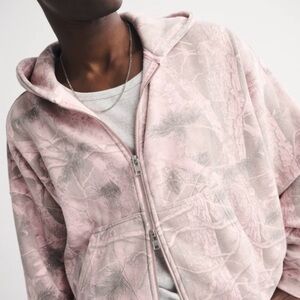Abercrombie Zip-Up Hoodie with Subtle Camouflage Print